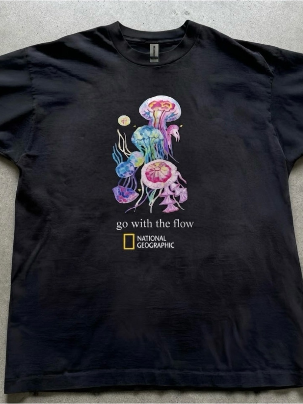 Jellyfish Ocean  "Go With the Flow" Nature Graphic T-Shirt
